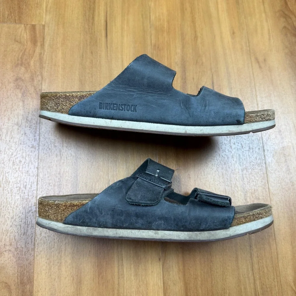 Birkenstock Arizona Oiled Leather Sandals Black DarKGrey Mens 6Womens 8 39 L8 M6